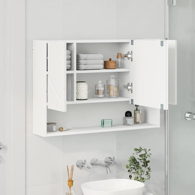 60mm W 78mm H Wall Mounted Required Medicine Cabinet Mirror, White