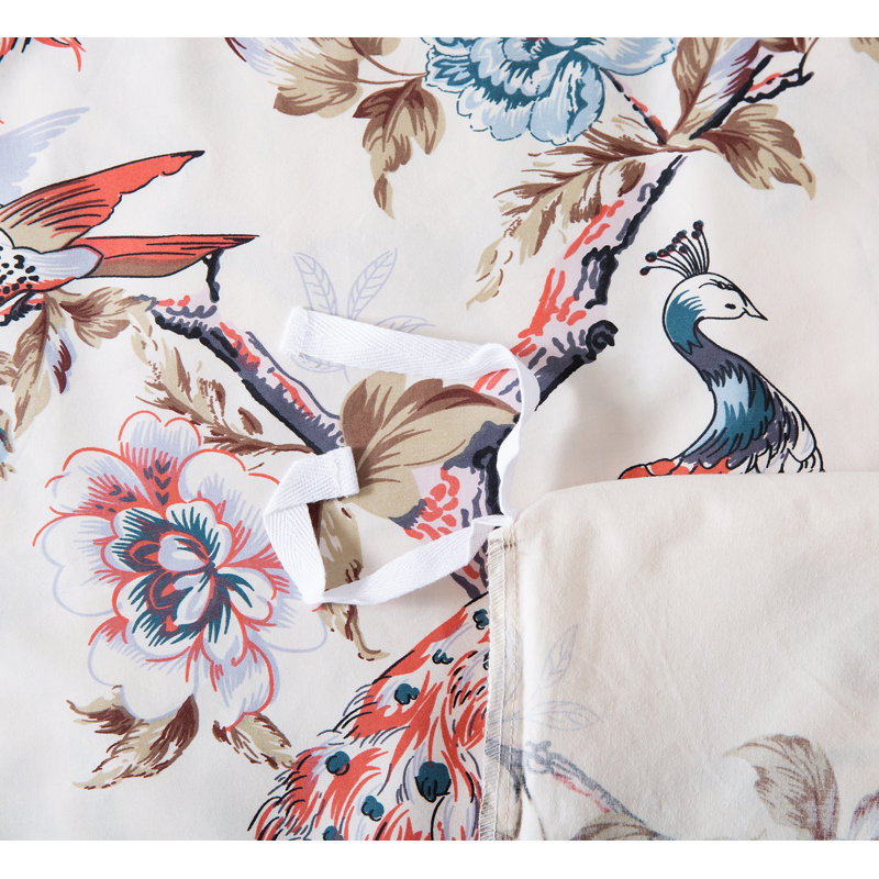  Sateen Floral Duvet Cover, Oversized King Duvet Cover + 2 King Shams