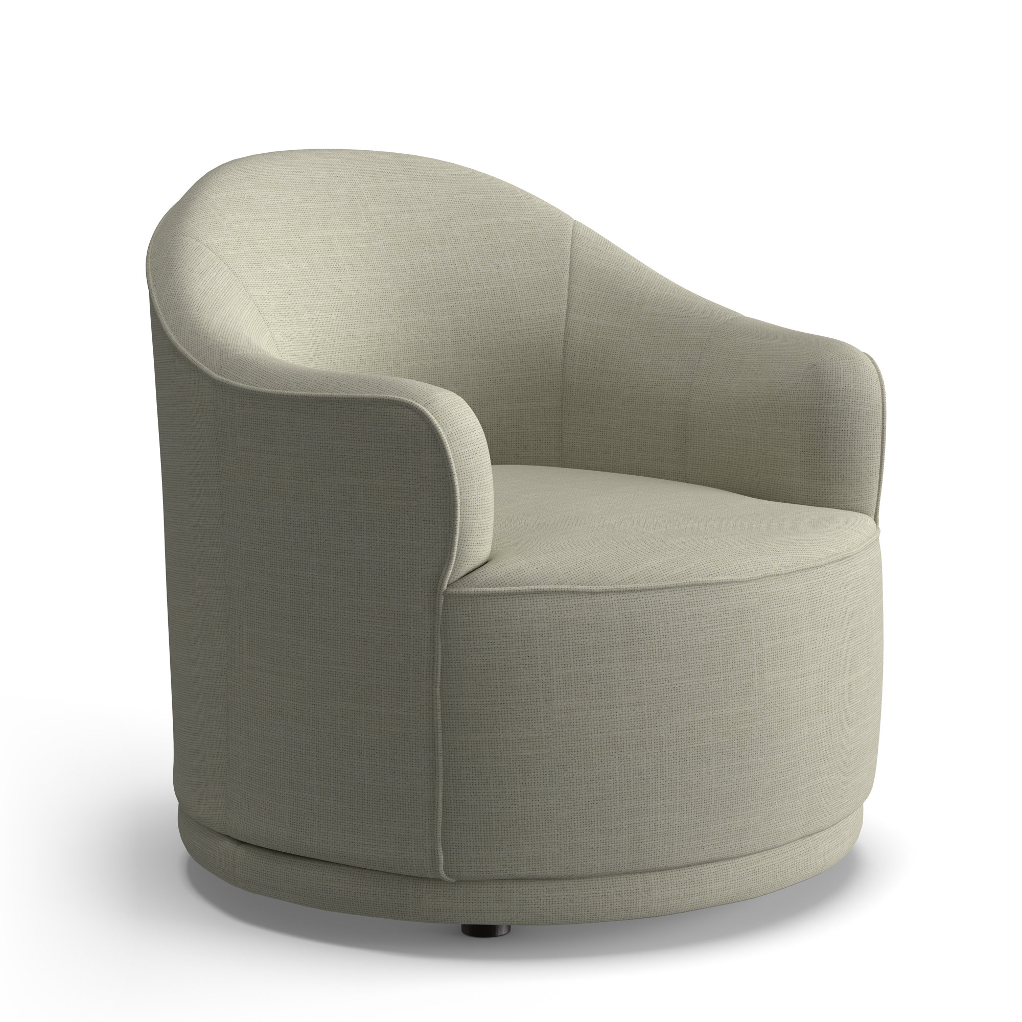 Rumi Upholstered Swivel Barrel Chair, Pear Performance Basketweave