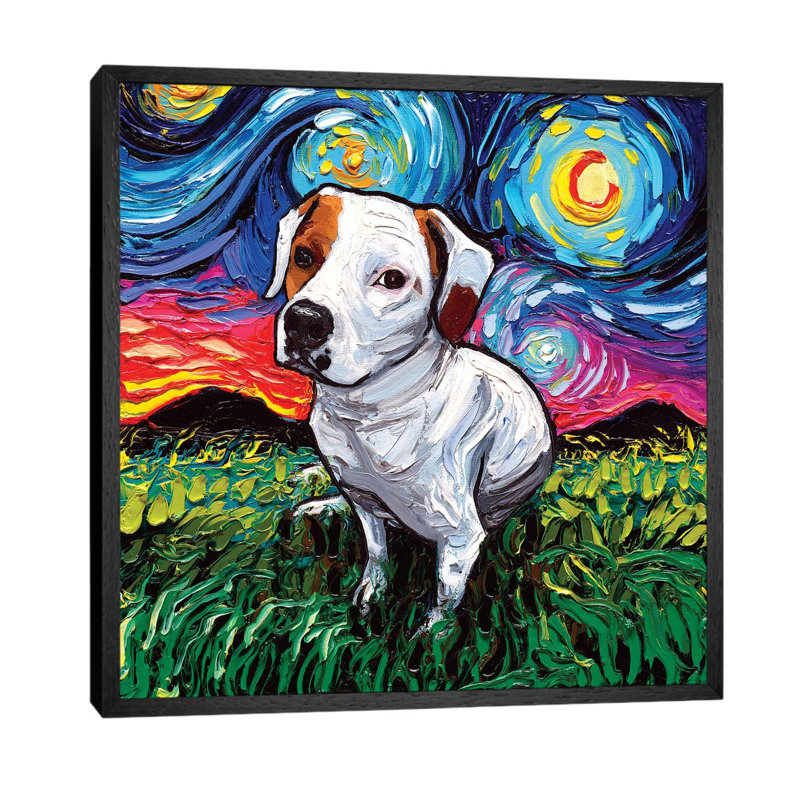 Miss Mickey Night - Painting on Canvas, 66.04 cm H x 66.04 cm W, Black Framed