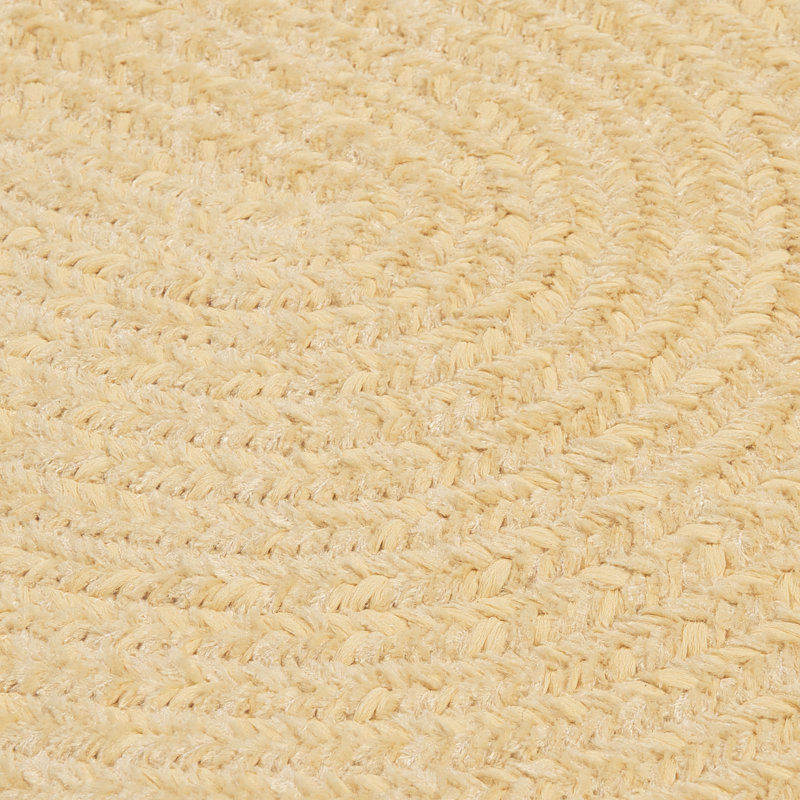 Tapis jaune tressé en chenille de couleur unie Mcclanahan, Ovale 2 pi x 5 pi