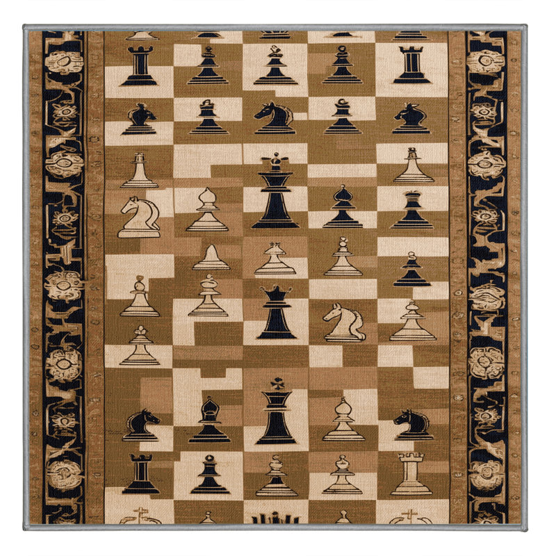 Machine Washable French Brown Area Rug, Square 4'