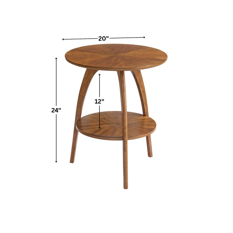 Atreu Three Leg End Table with Storage, Cinnamon