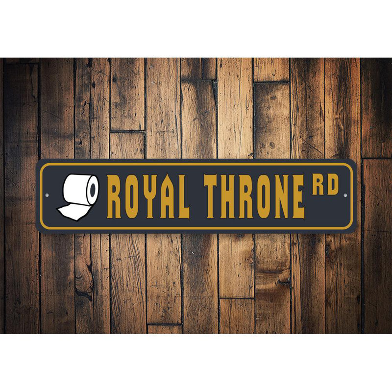 Signe en aluminium du trône royal, H 6 po x l 24 po x P 0,06 po