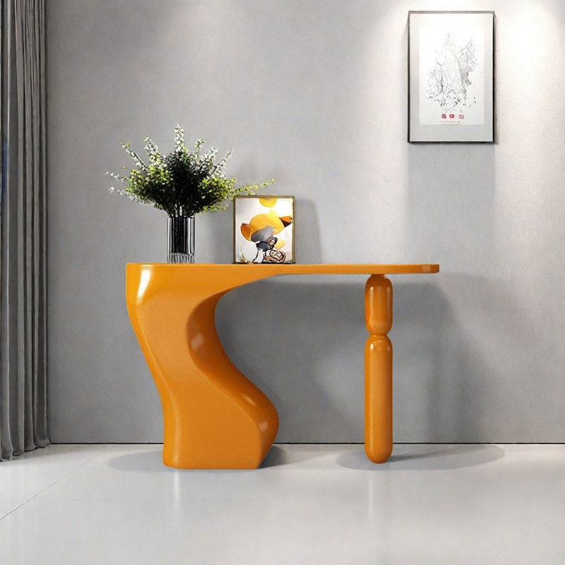 Console de style moderne et minimaliste, H 35,43 po x l 47,24 po x P 15,75 po, Orange