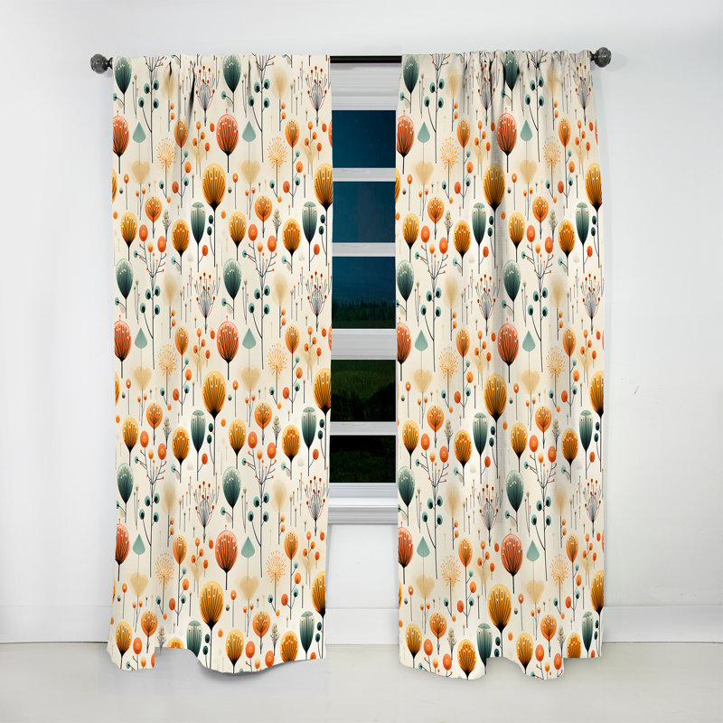 Scandinavian Midcentury Delight - Rideau Mid-Century - Rideau géométrique obscurcissant - 1 panneau, L 52 po x L 90 po