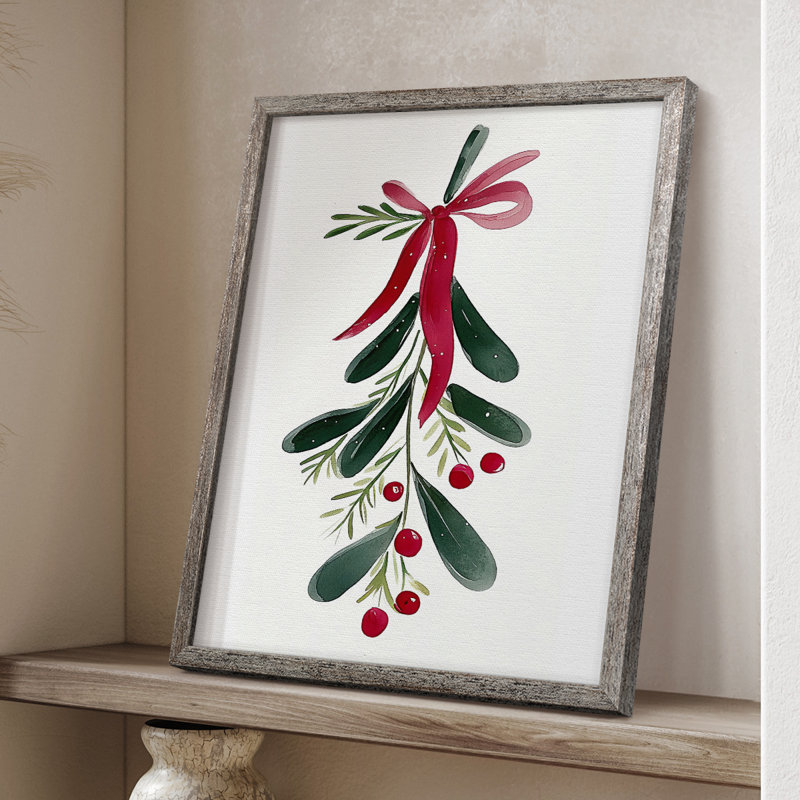 «Christmas Holiday», reproduction d'art encadrée - bois massif, H 11 po x l 9 po