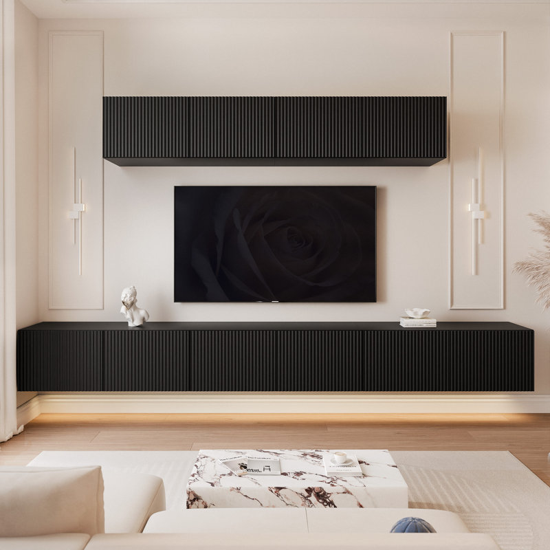 Unfinished TV Stand for TVs up to 88", Black