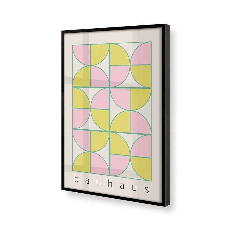 «Bauhaus Pastel Play» par Looks Printables, H 25 po x l 19 po x P 1,25 po, Papier avec cadre noir satiné
