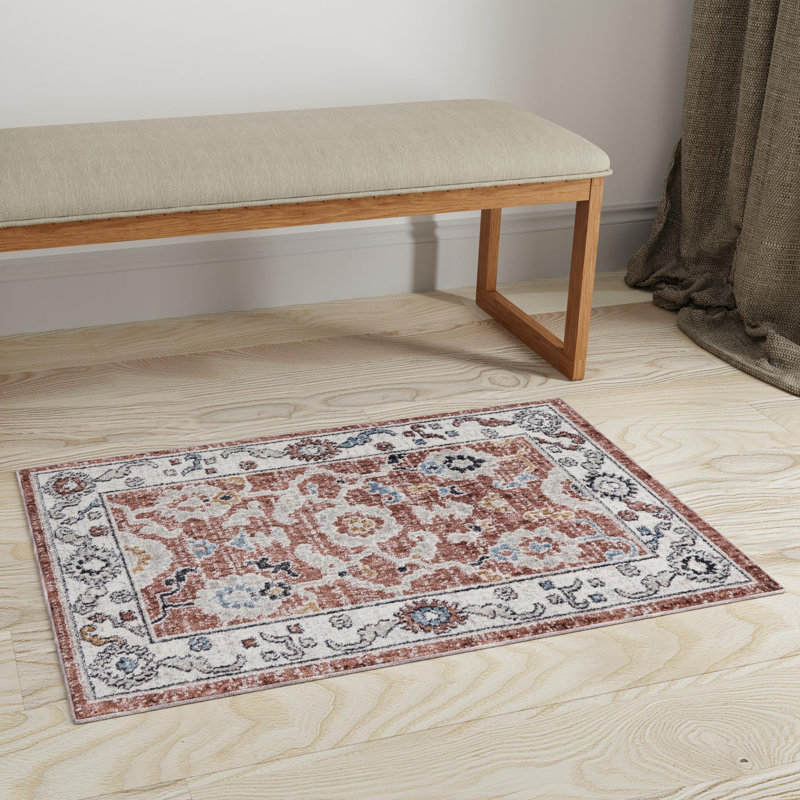 Tapis traditionnel gris foncé beige, Rectangle 7 pi 10 po x 10 pi
