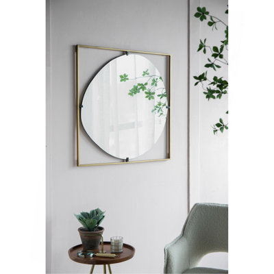 Miroir Poppy avec cadre en métal doré