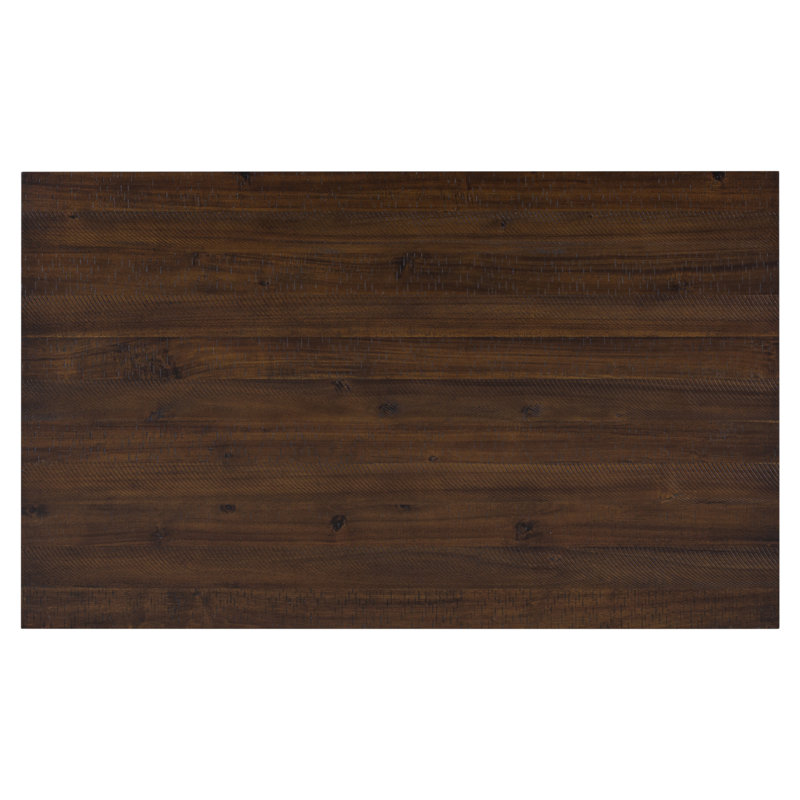 Rustic Walnut Rectangular Dining Table Set with 4 Chairs and Bench