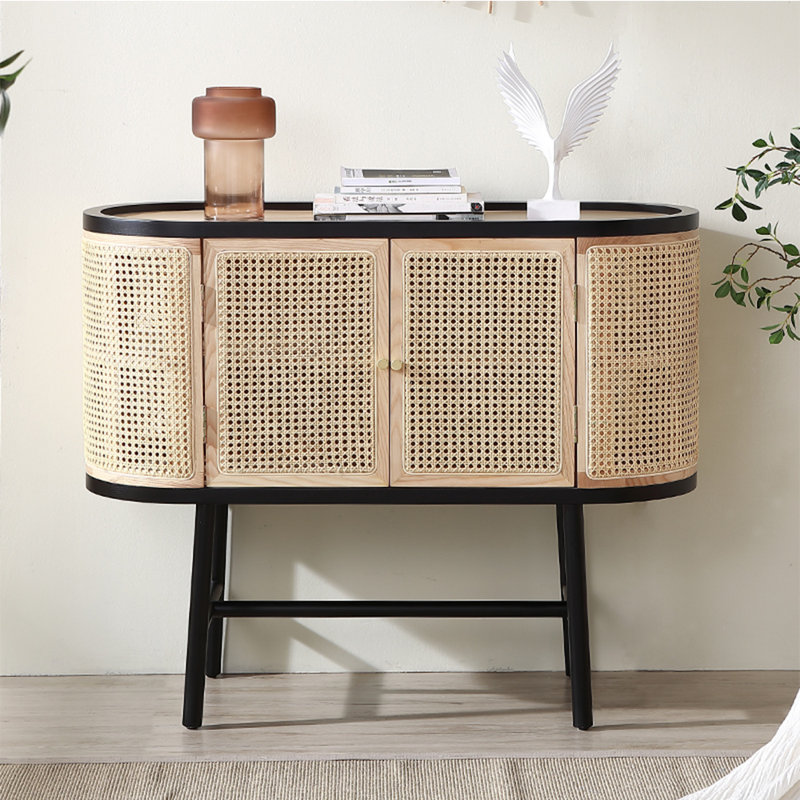 Armoire d'appoint simple et moderne en rotin