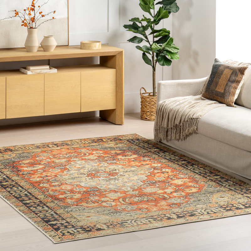 Tapis médaillon Esmeralda SpinClean, Rectangle 6 pi 7 po x 9 pi