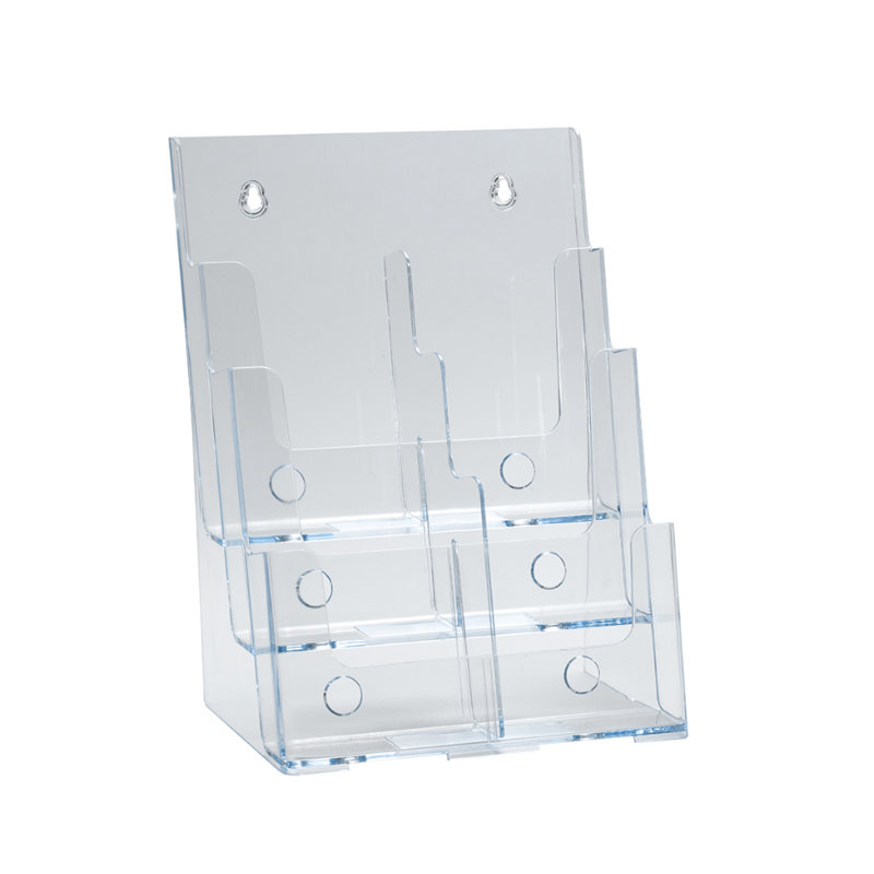 Three-Tier Six-Pocket Trifold Brochure Holder (Removable Divider)