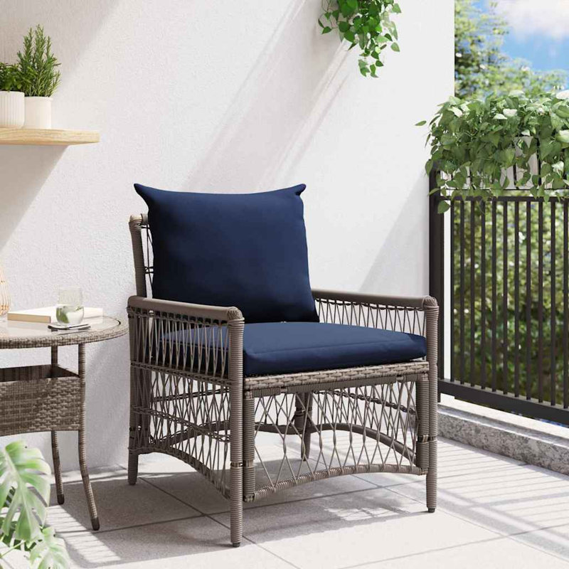 Garden Chair, Grey, Navy
