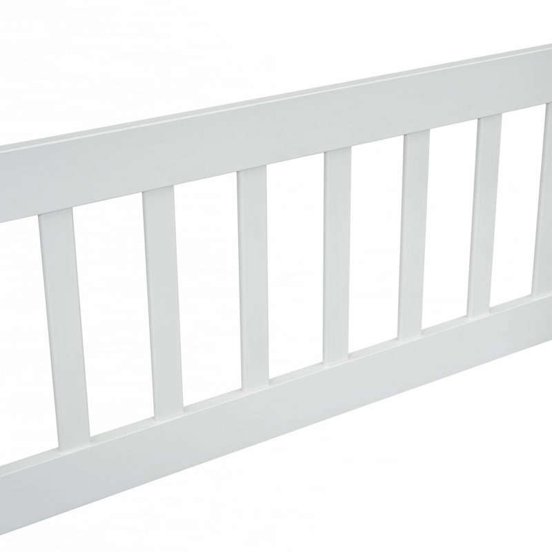 House-Shaped Floor Bed with Fence, Guardrails, White, Full