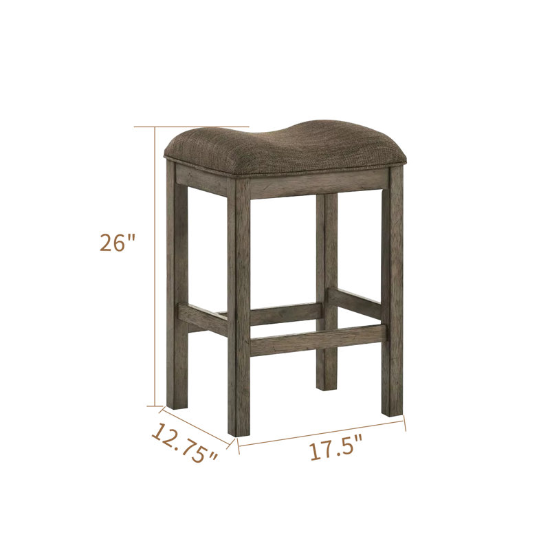 Tabourets de bar rembourrés en bois de 26 po de hauteur Theekhan