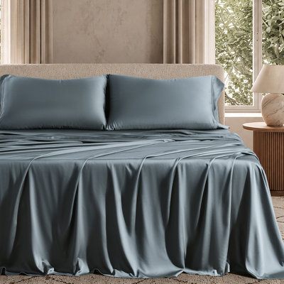 EverGrace 4-Piece Tencel Lyocell Sheet Set, Luxury Cooling Breathable Eucalyptus Bedding with 18 Inch Deep Pocket