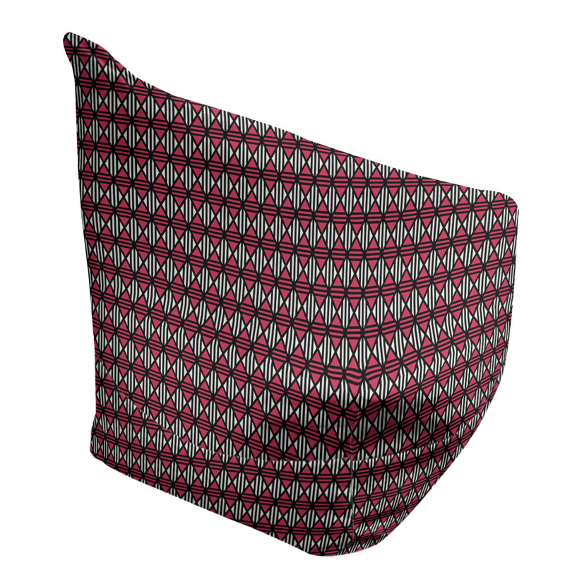 Petite chaise à sacs à billes & Leffel, H 86 po x L 27 po x P 43 po, Rembourrage poly, Noir / rouge