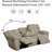 Premium Fabric Reclining Living Room Sofa With Drop Down Table And Cup Holders-410176367
