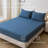 Solid Color Fitted Sheet Set - Blue Gray - Full (137x190 cm) (3PCS)-119223872-119223874