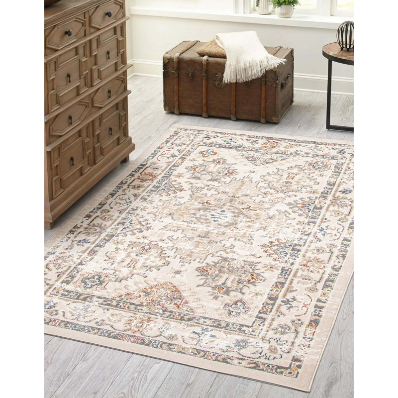 Tapis ivoire Rococo, Rectangulaire 8 pi x 10 pi