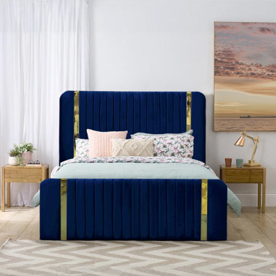 Upholstered Velvet Lift Up Storage Bed