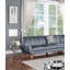 Ensemble de canapé modulaire en velours gris 2 pièces-747167165
