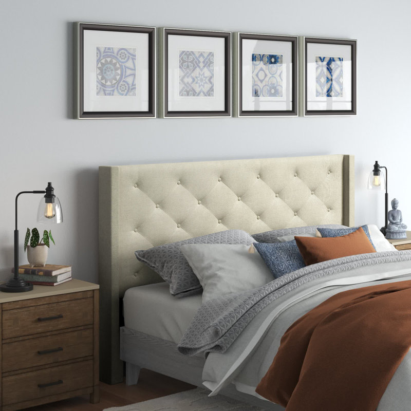 Amiliya Upholstered Headboard, Beige, Full/Queen