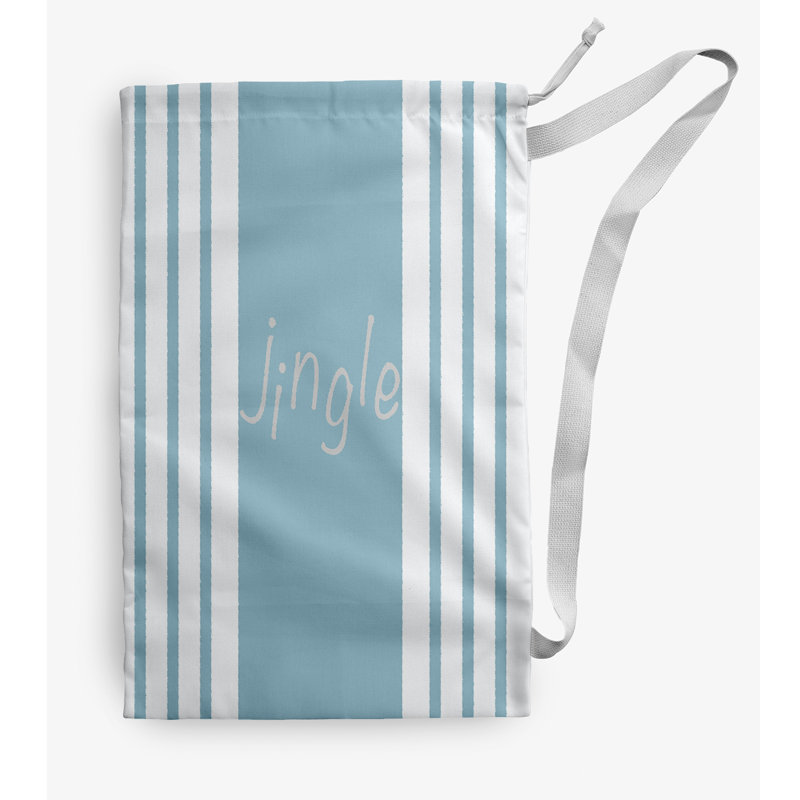 Sac à linge Jingle on a Stripe, Petit (H 29 po x l 18 po), Bleu