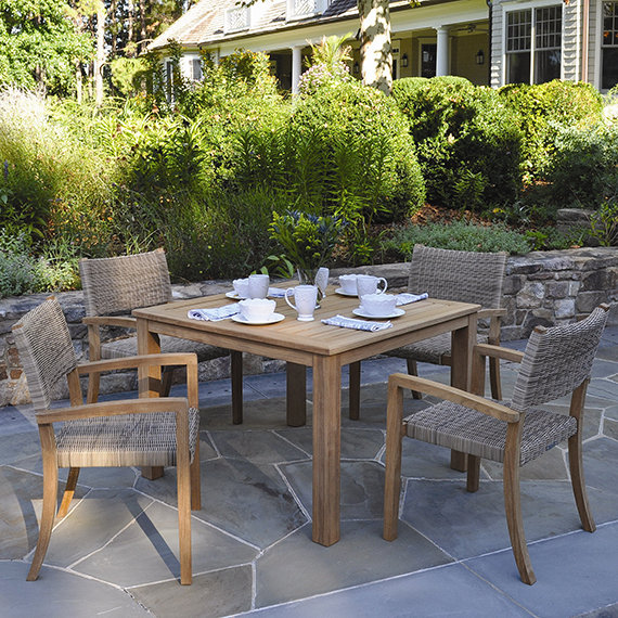 Wainscott Outdoor Square Teak Dining Table, 42" W x 42" L x 29" H
