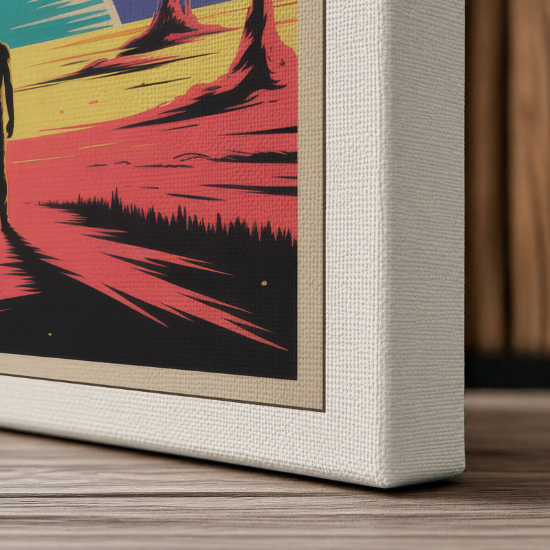 Cosmic Wonder Retro - Wrapped Canvas, 18x12 - 45.7 x 30.5 cm, Cream Border