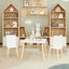 Ensemble de table pour enfants et 2 chaises, ensemble de 3 pièces de table et de chaises pour tout-petits, ensemble de table de jeu en bois (blanc)