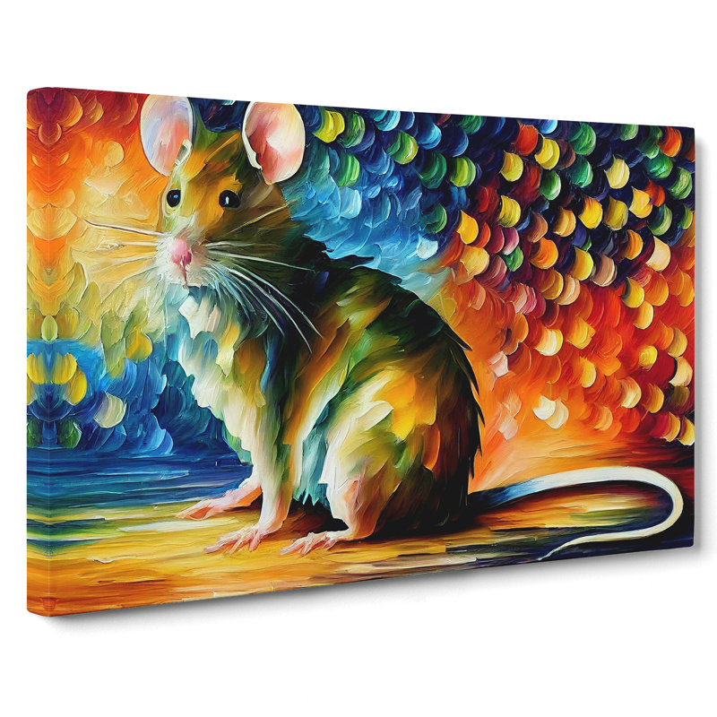 Rat Abstract - Wrapped Canvas Painting, 40cm H x 60cm W x 3cm D