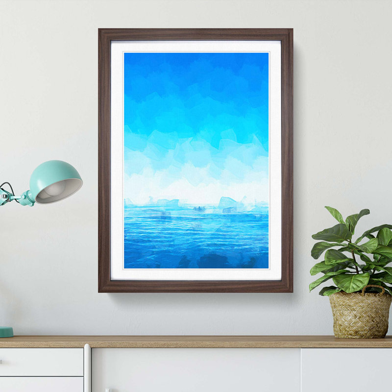 Ocean View in South Africa in Abstract - Picture Frame Graphic Art Print, 36cm H x 27cm W x 2cm D, Walnut Framed