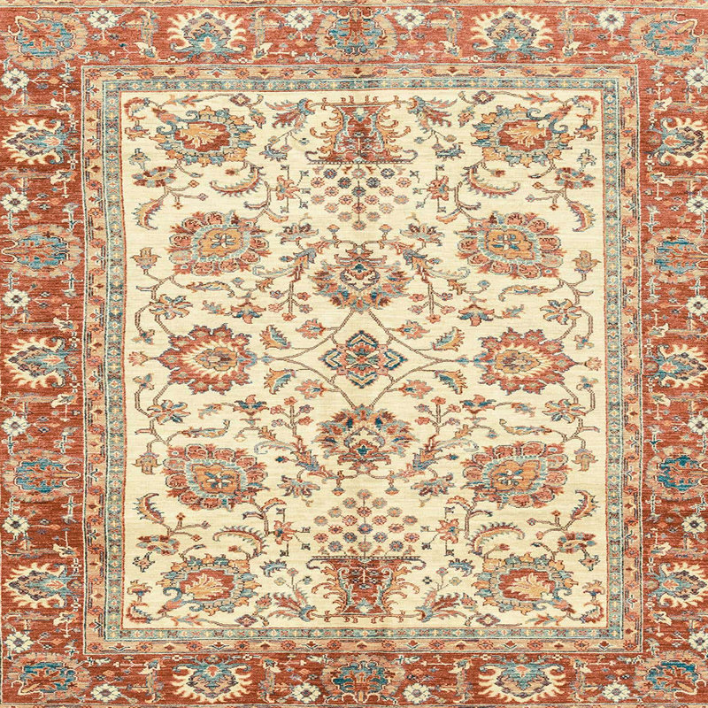 Abstract Indoor Rug, Square 3'