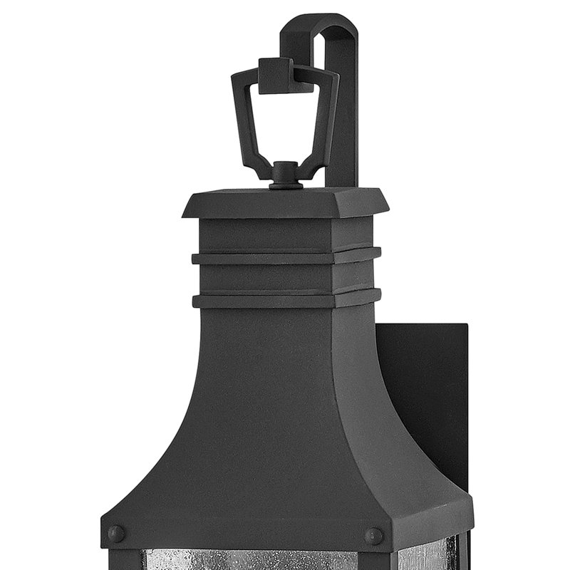 Beacon Hill Brown 18" H Seeded Glass Outdoor Wall Lantern, Museum Black