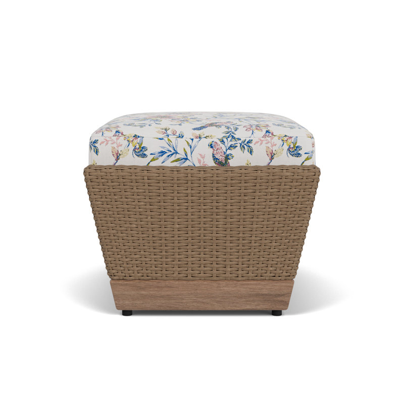 Charisma Rectangle Outdoor Ottoman Patio Ottoman, Whimsical Bird Song