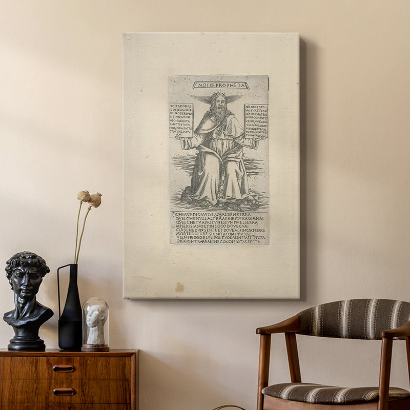 Le Moïse, de la maison des propulseurs et des sibylles, toile tendue par Francesco Rosselli, 24 po x 36 po