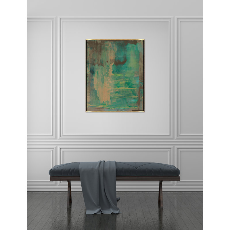 «Island Vibes I» par Nicole White - peinture sur toile à cadre flottant, H 46,5 po x l 37,5 po x P 1,5 po