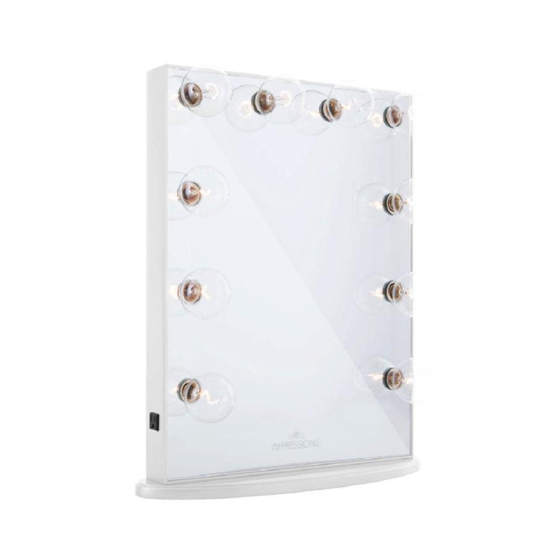 Hollywood Glow Vanity Mirror with 10 Clear LED Bulbs Vanity Dressing Mirror Base and Power Outlet
