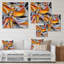 «Geometric Orange Fragment Vector III», art mural abstrait en métal imprimé géométrique-2072541194
