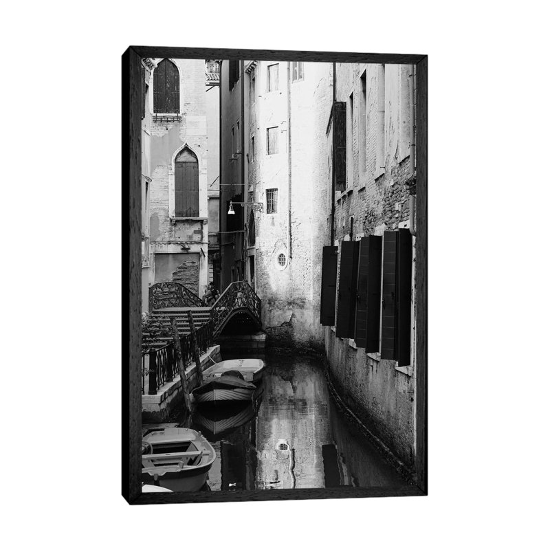In Venice - Print on Canvas, Black Framed, 101.6cm H x 66.04cm W x 3.81cm D