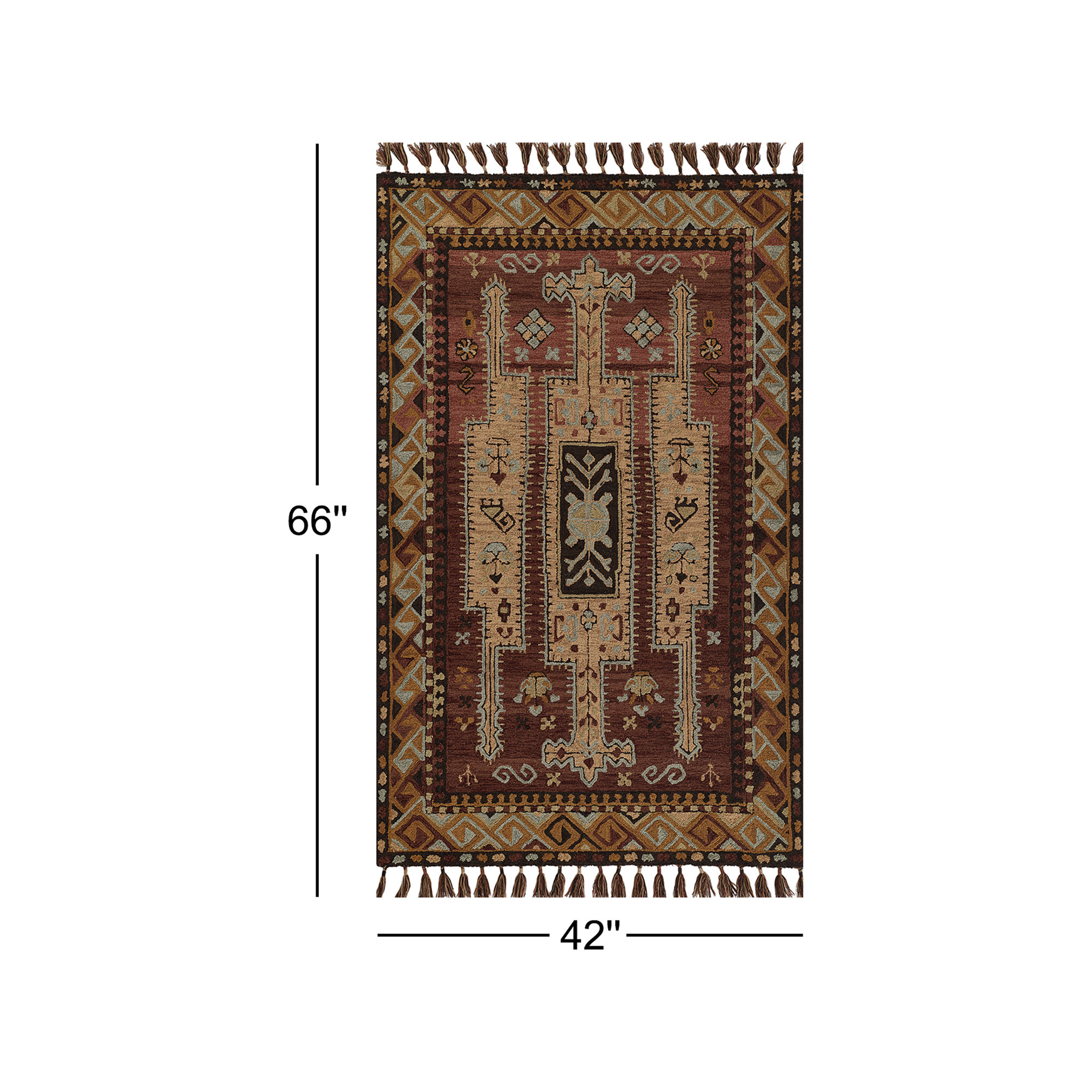 Valeta Handmade Wool Rug, Rectangle 3'6" x 5'6"