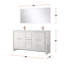 Ensemble de meuble-lavabo double blanc l 60 po x P 20 po, plateau en marbre de culture, robinet en or rose et miroir de 55 po