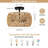 Boho Rattan Ceiling Light Fixture, Semi Flush Mount Chandelier, Farmhouse Coastal Wicker Lighting For Kitchen, Bedroom, Foyer, Nursery, Entryway