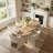 6- Person Dining Table Sets With Extendabe Oval Table & 6 Upholstered Fabric Dining Chairs-1069440394