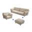 Ensemble de salon 3 pièces 100% polyester blanc crème