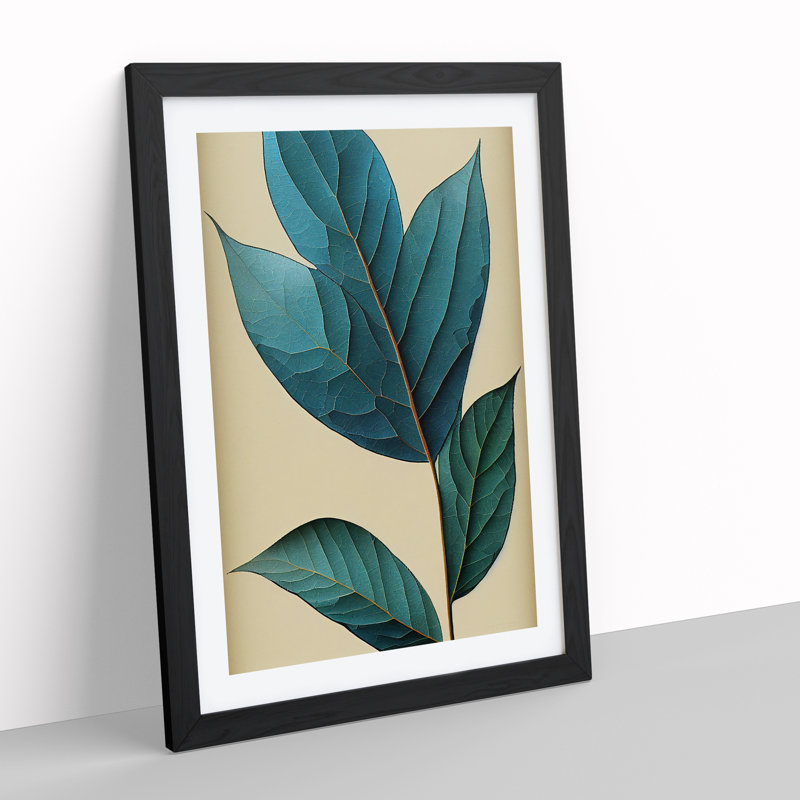 View of a Leaves No.2 - Framed Print, Black Framed, 34cm H x 25cm W x 2cm D